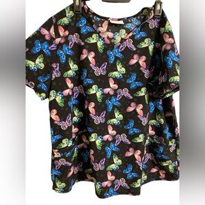 Scrubstar Women’s XL Butterfly V-neck Scrub Top